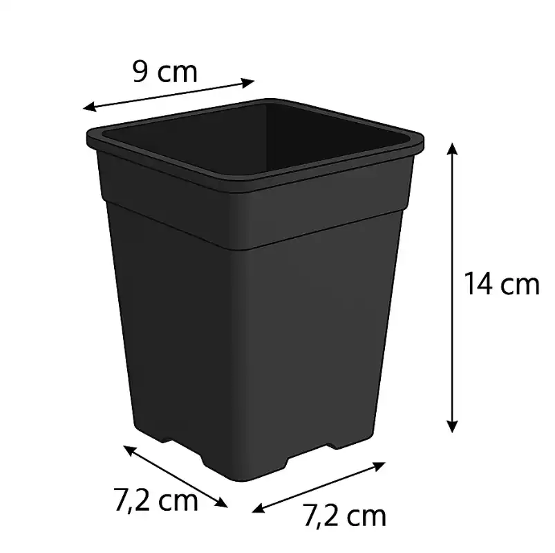 Doniczka kwadratowa wysoka 0,8l wymiary