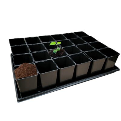 Zestaw do rozsady: Taca 60x40 cm + 24x Doniczka wysoka 0.8 L