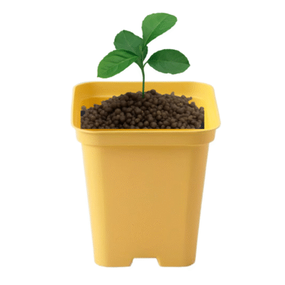 Doniczka kwadratowa P9 ŻÓŁTA 0.5L