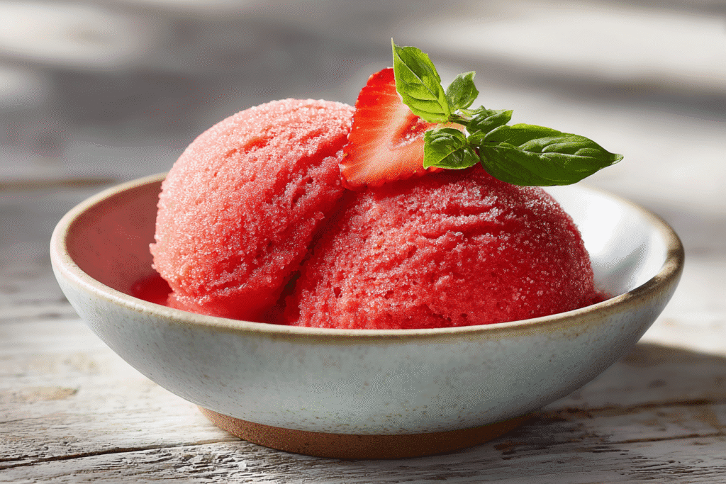 sorbet truskawkowy z bazylią