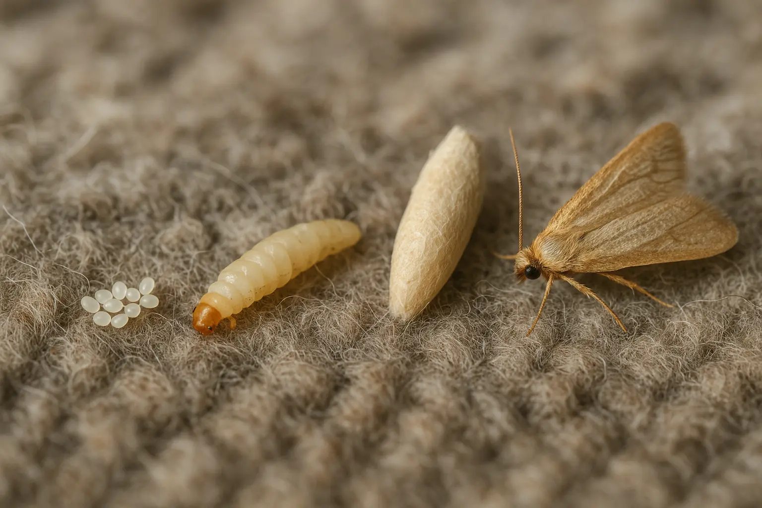 Cykl życia mola ubraniowego