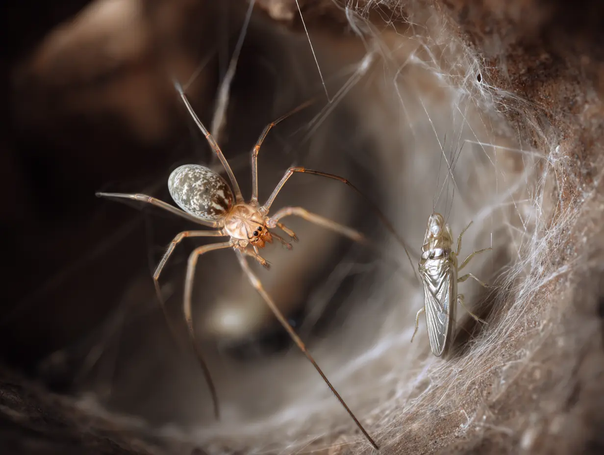 Pająk polujący na rybiki