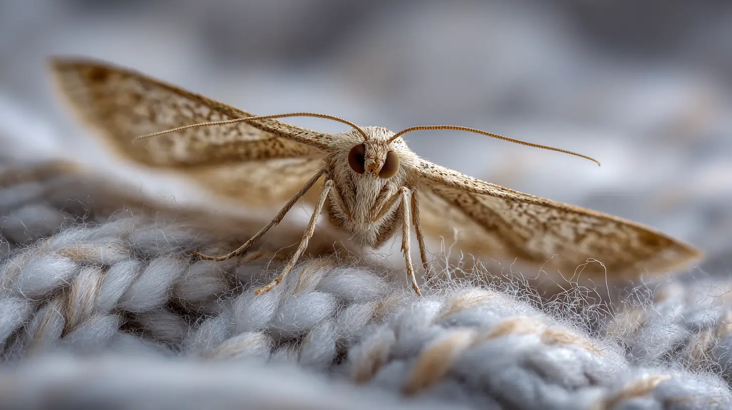 mól na dywaniku wełnianym